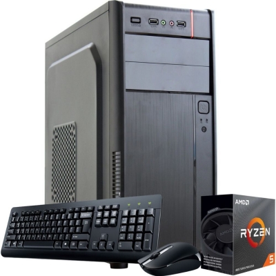 Pc Office Ryzen 5 4600G  -  Mother A520M  -  8Gb Ram  -  Ssd 240Gb  -  Gabinete En Kit + 500W