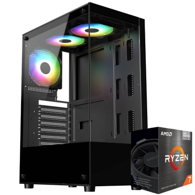 Pc Gamer X Amd Ryzen 7 5700G - Mother A520M - 16Gb Ram - Ssd 480Gb - Fuente 500W 80P Bronze