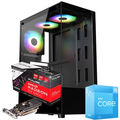 Pc Gamer Intel I3 12100F  -  16Gb Ram  -  Ssd 480Gb  -  Rx 6400  -  500W 80P Bronze