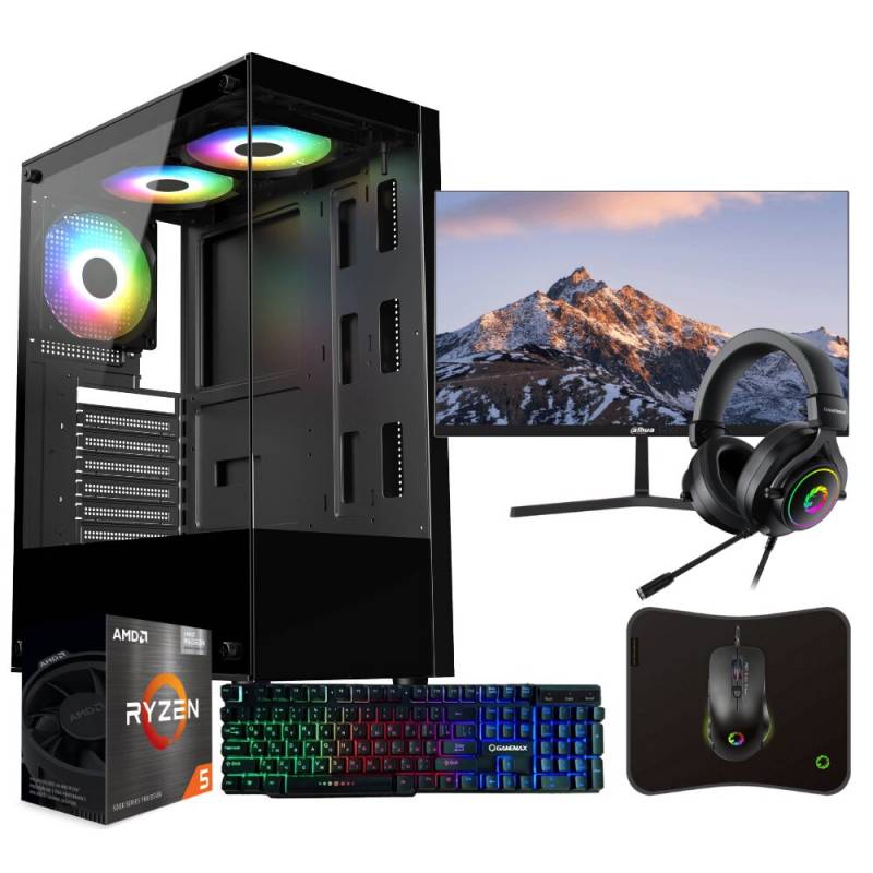 Combo Gamer - Pc Amd Ryzen 5 5600Gt - 16Gb Ram - Ssd 480Gb + Monitor 22 Fhd + Periféricos