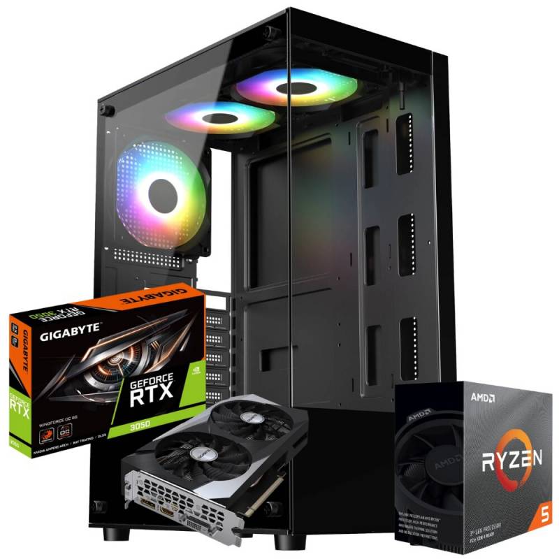 Pc Gamer Amd Ryzen 5 5500  -  16Gb Ram  -  Ssd 480Gb  -  Rtx 3050  -  500W 80 Plus Bronze