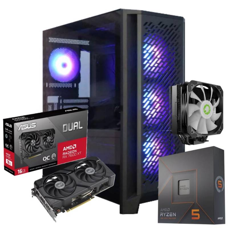 Pc Gamer Amd Ryzen 5 7600X  -  32Gb Ram Ddr5  -  Ssd 1Tb Nvme  -  Rx 7600 Xt  -  650W 80 Plus Bronze