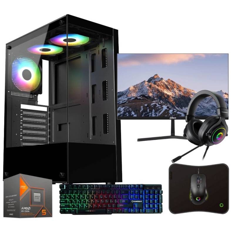 Combo Gamer - Pc Amd Ryzen 5 8500G - 16Gb Ram Ddr5 - Ssd 480Gb + Monitor 22 Fhd + Periféricos